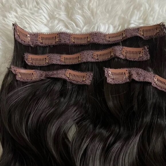 Dark Brown Hair Extensions with Clips - Picture 4 of 4
